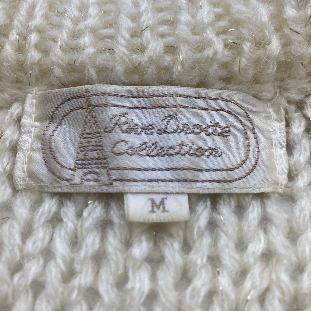 Vintage Rive Droite Collection White Embroidery Sweater Size M Made in Korea - Picture 10 of 11